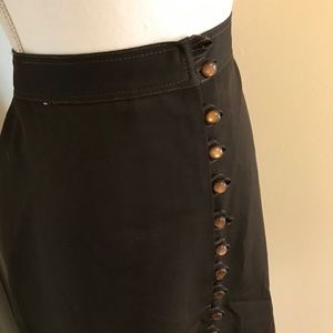 Midi Skirt button down dark brown